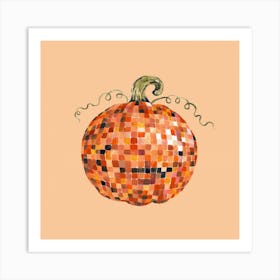 Disco Ball Pumpkin Art Print