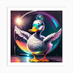 Duck In A Bubble Art Print