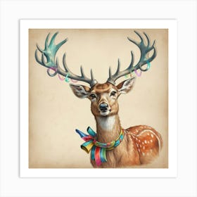 Deer With Antlers 6 Art Print