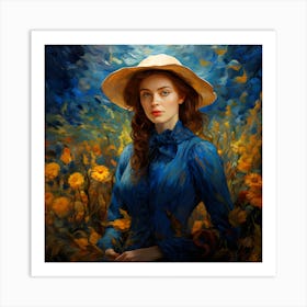 Girl In A Hat 4 Art Print