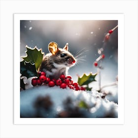 Christmas Mouse Art Print