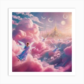 Angels In The Clouds 1 Art Print