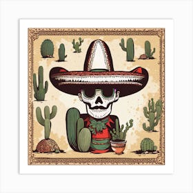 Mexican Skull 17 Art Print