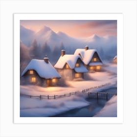 Winter Village Art Print