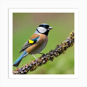 Tit on branch 19 Art Print