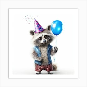 Birthday Raccoon 3 Art Print