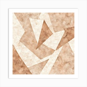 Modern Minimalist Abstract A Soft Nude Toned Abstract Painting Featuring Geometric Shapes With Smoo 812702331 Art Print