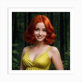 Beautiful Redhead Woman Art Print