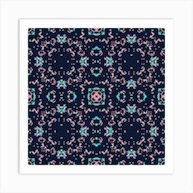 Abstract geometric pattern of colored squares 1 Art Print