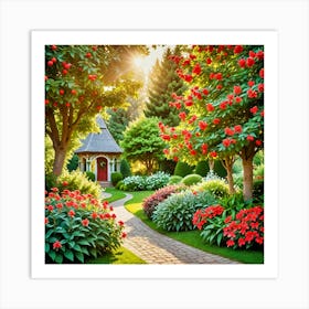 Gazebo In The Garden Art Print