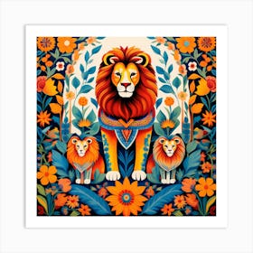 Lion In The Garden Art Print