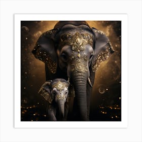 Elephant Series Artjuice By Csaba Fikker 026 Art Print