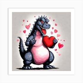 Godzilla gift Art Print