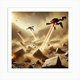 Terraforming Drones Clearing Obstacles Art Print