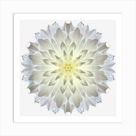 Giant Dahlia Flower Mandala With Inspirational Haiku Art Print