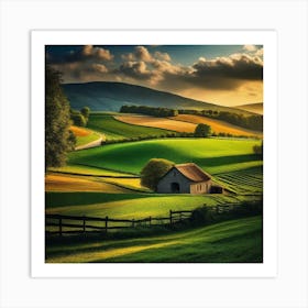 Farm In The Countryside 5 Art Print