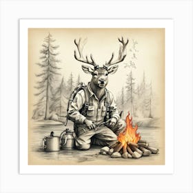 Deer Camp Art Print