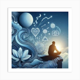 Man In Meditation Art Print