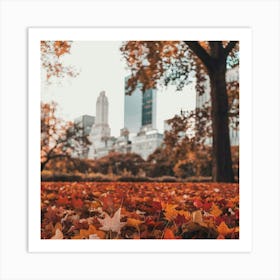 Autumn Leaves In New York City Art Print