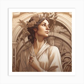 Lady In White Art Print