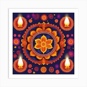 Diwali Background Art Print