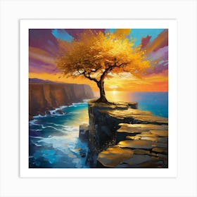 Tree On The Cliff 2 Art Print