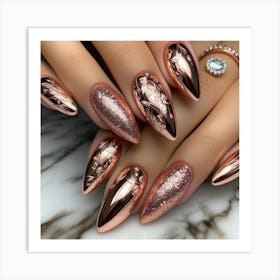 Rose Gold Nails 5 Art Print