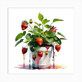 Strawberry Painting 3 Art Print