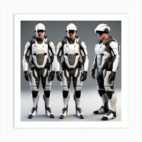 Futuristic Men In Suits 1 Art Print