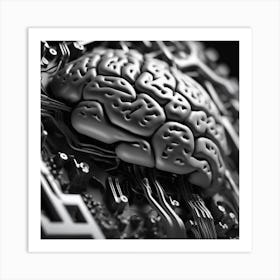 Brain On A Circuit Board 47 Art Print