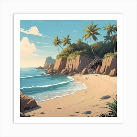 Tropical Beach Art Print