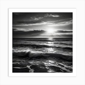 Black And White Seascape 7 Art Print