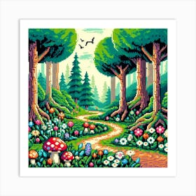 8-bit forest 1 Art Print