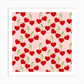 Cherry Hearts Art Print