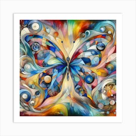 Colourful Surreal Butterfly v3 Art Print