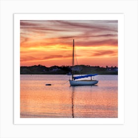 Sailboat Sunset  Art Print