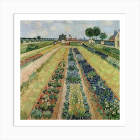 Flower Beds In Holland, Vincent Van Gogh Art Print