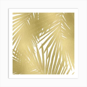 Gold Palms Square Art Print