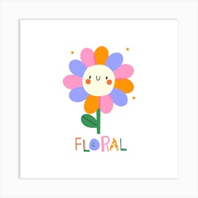 colorful flower Art Print
