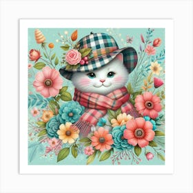 Cat In A Hat 5 Art Print