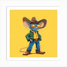 Creatai 24830 A Cartoon Style Anthropomorphic Blue Mouse Stan 9321fa04 63f0 428f A75d F51353f0e8f4 0 Art Print