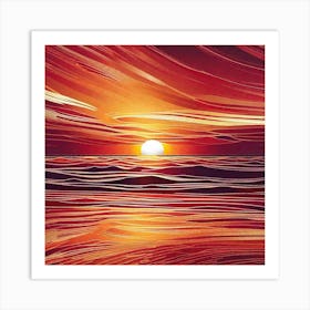 Sunset At The Beach 216 Art Print