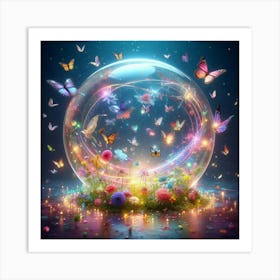 Fairy Sphere With Butterflies Art Print