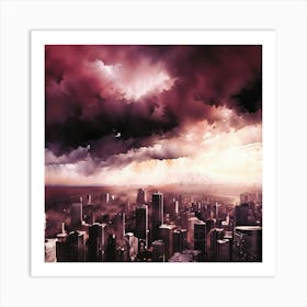 Storm Clouds Over A City Art Print