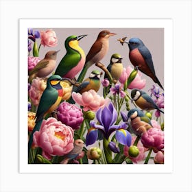 Tropical birds Art Print