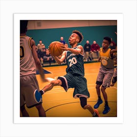Basketball Player In Action 2 Art Print