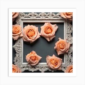 Roses In A Frame 2 Art Print