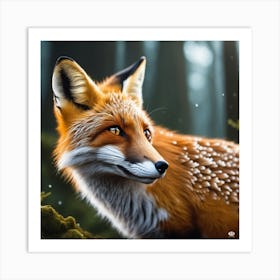 Fox In The Forest 59 Art Print