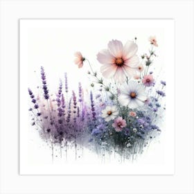 Watercolor Flowers Art Print