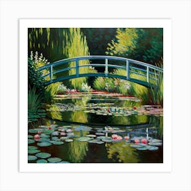 Water Lily Bridge 1 Art Print